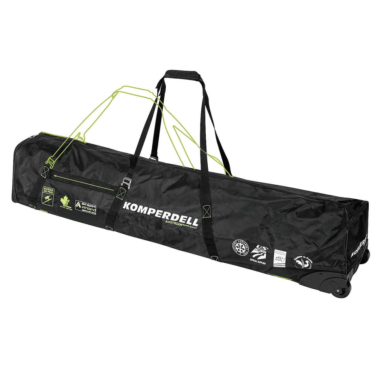 7051-291_3_Nationalteam-Expandable-Pole-and-Ski-Bag-with-Wheels Komperdell Nationalteam Skisack auf Rollen (Vol. 109-160l)